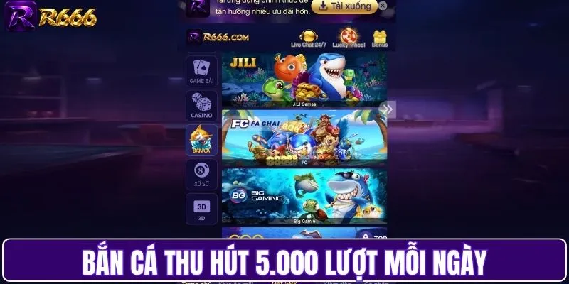 Bắn cá thu hút 5.000 lượt mỗi ngày