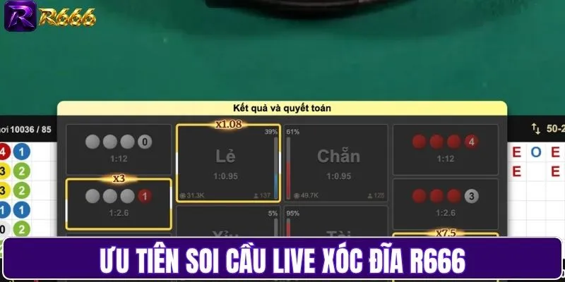 Ưu tiên soi cầu live Xóc Đĩa R666